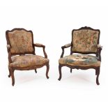 TWO LOUIX XV-STYLE FAUTEUIL