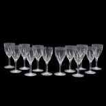 TWELVE BACCARAT COLORLESS CUT GLASS 'GENOVA' GOBLETS