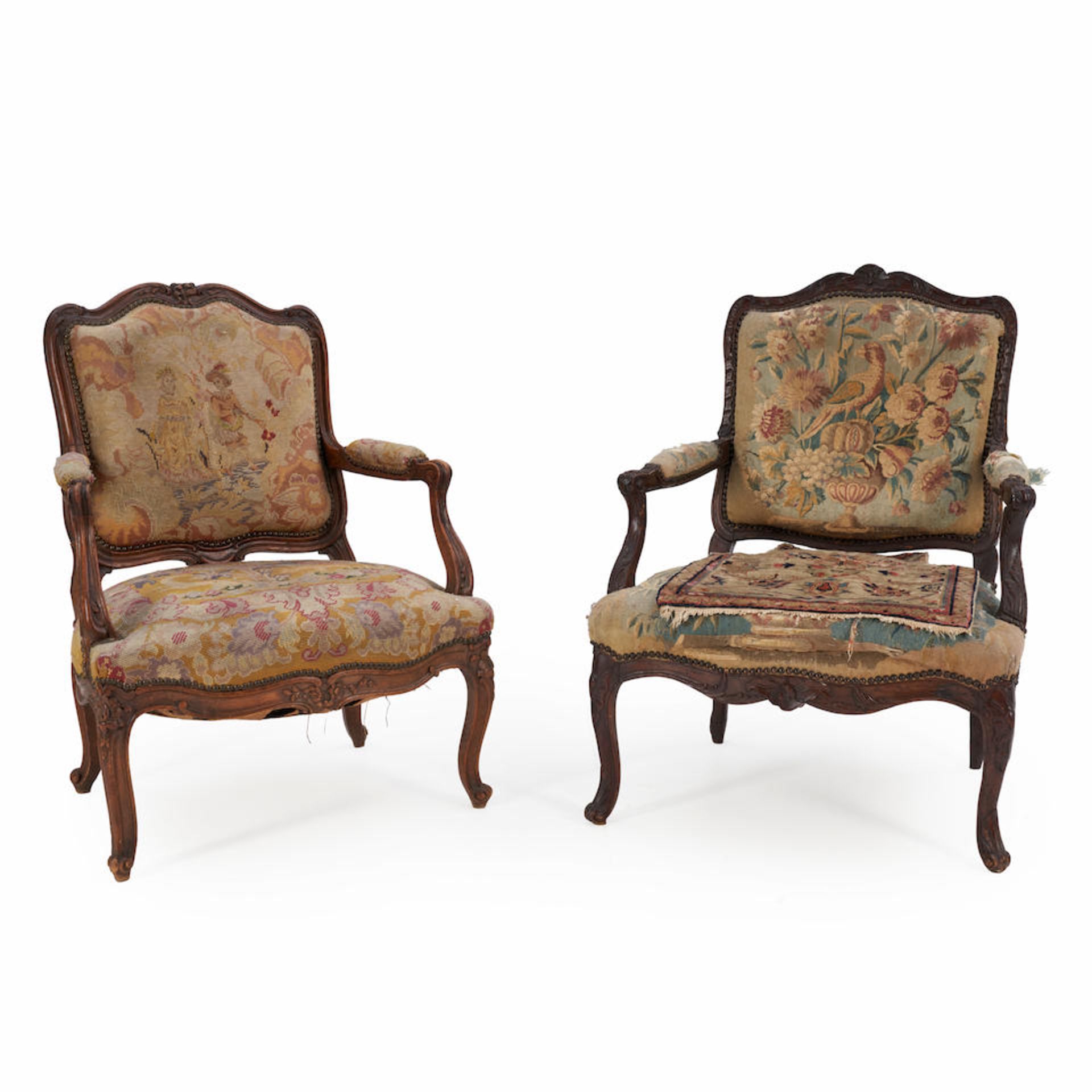 TWO LOUIX XV-STYLE FAUTEUIL - Image 2 of 2