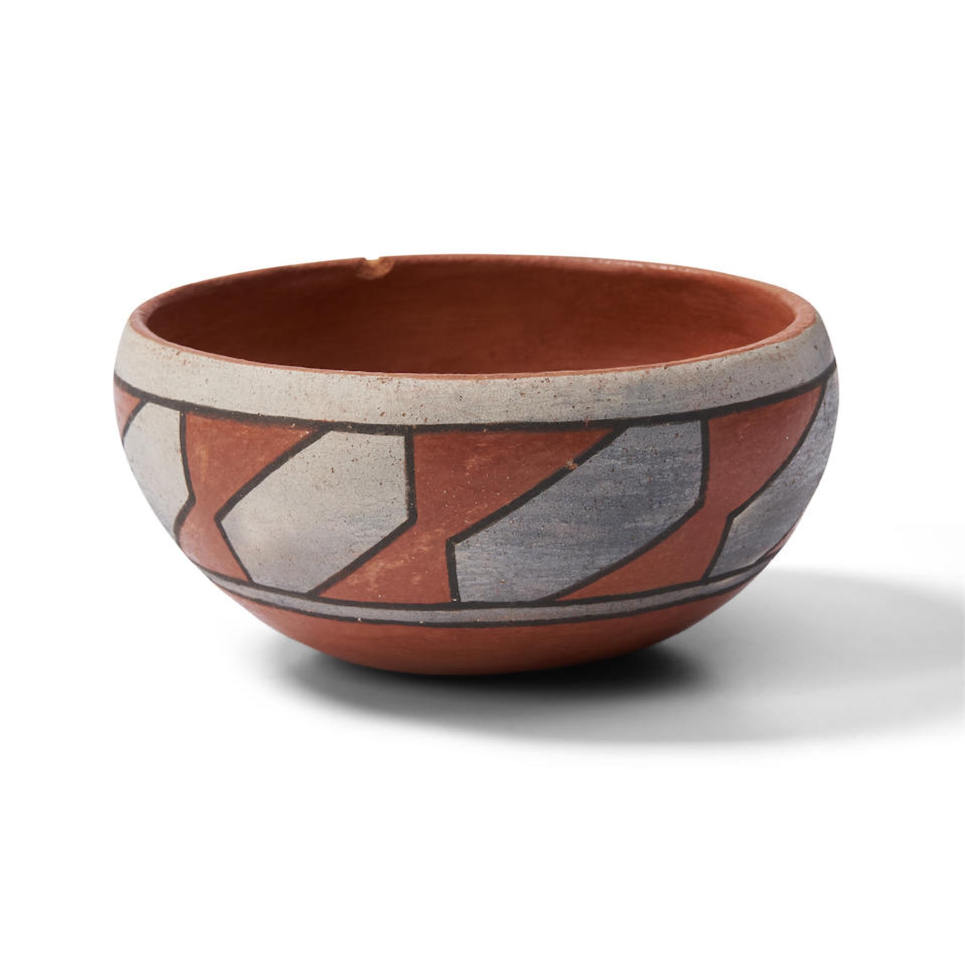 A SMALL SOUTHWEST POLYCHROME POTTERY BOWL - Image 4 of 4