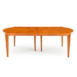 KARELIAN BIRCH DINING TABLE ATTRIBUTED TO DONGHIA