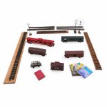 LARGE-SCALE, HANDMADE MODEL TRAIN CARS, TRACK AND SIGNALS