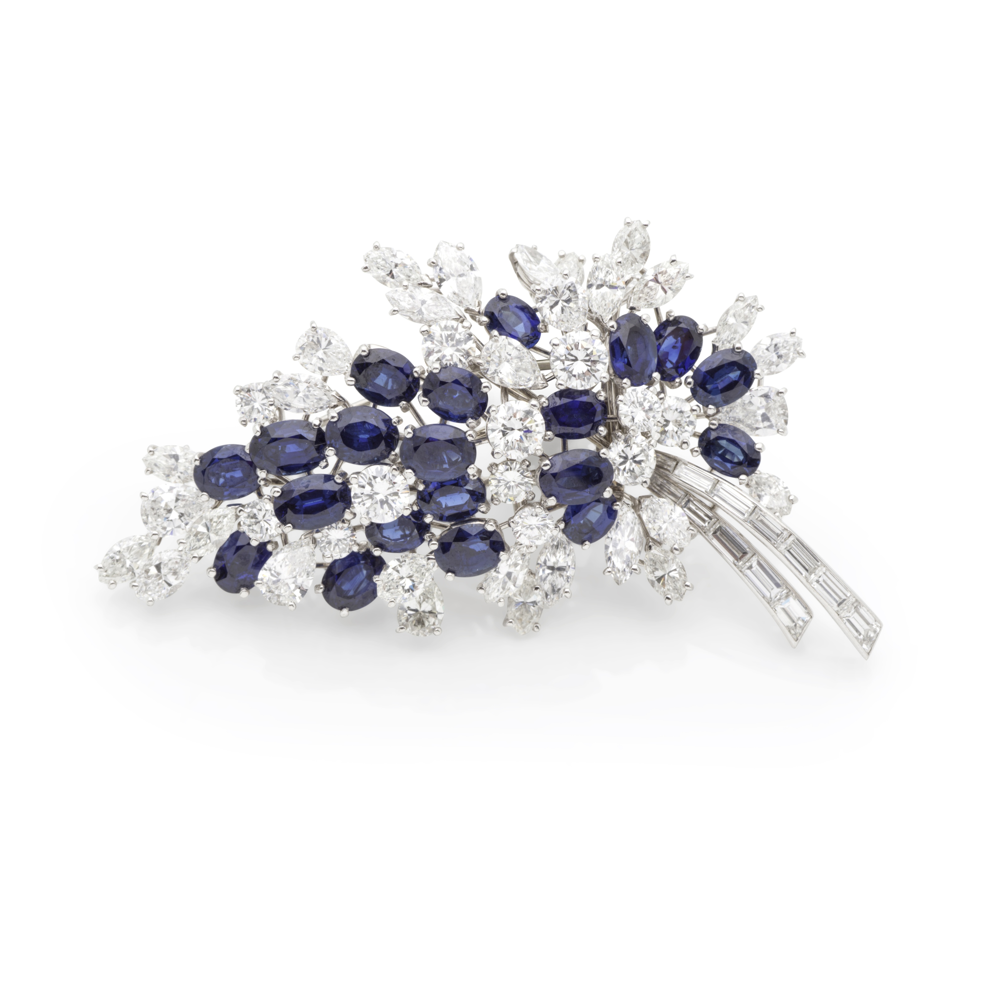 MASSONI: BROCHE SAPHIRS ET DIAMANTS, CIRCA 1960