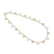 BUCCELLATI: COLLIER PERLES DE CULTURE ET DIAMANTS