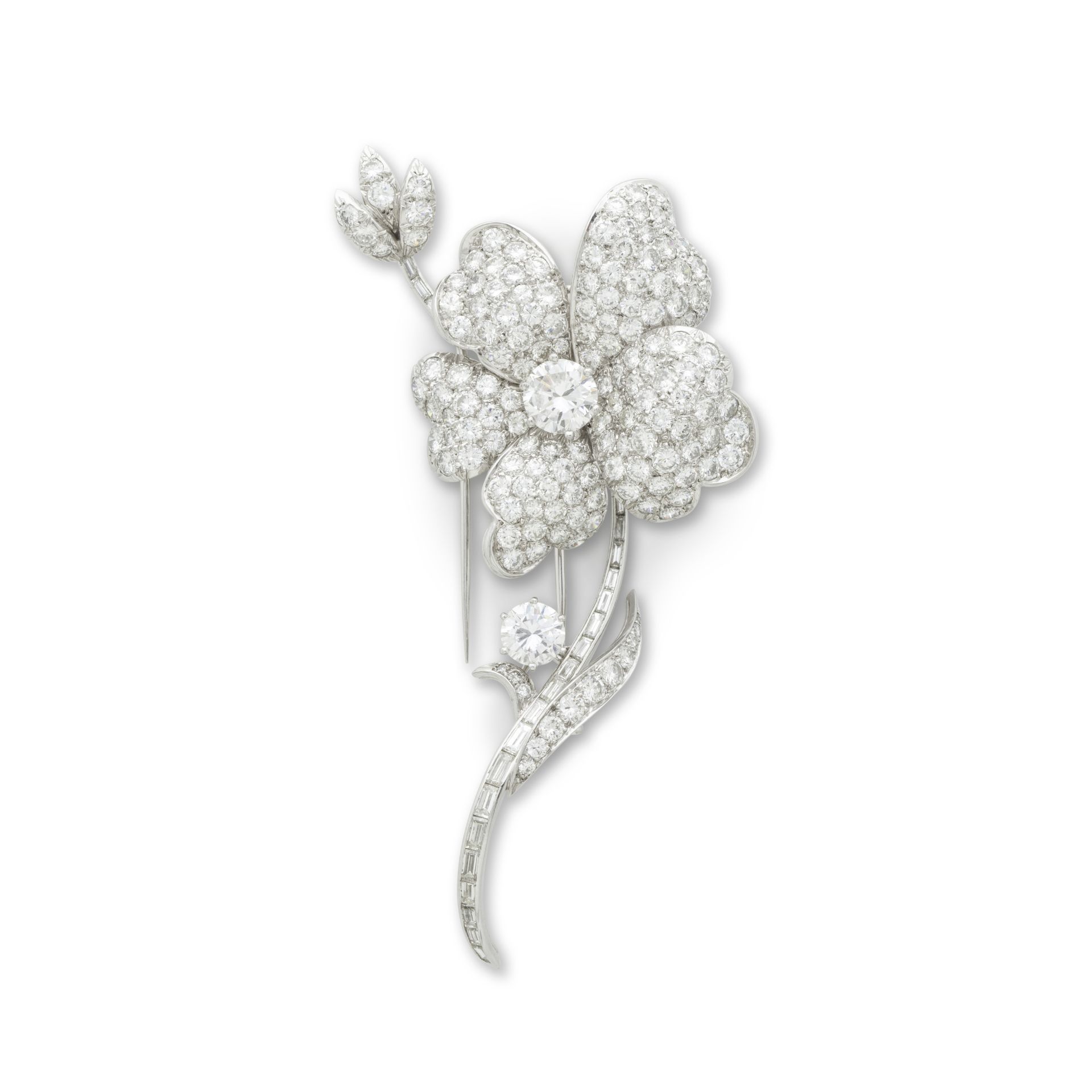 BROCHE FLEUR DIAMANTS