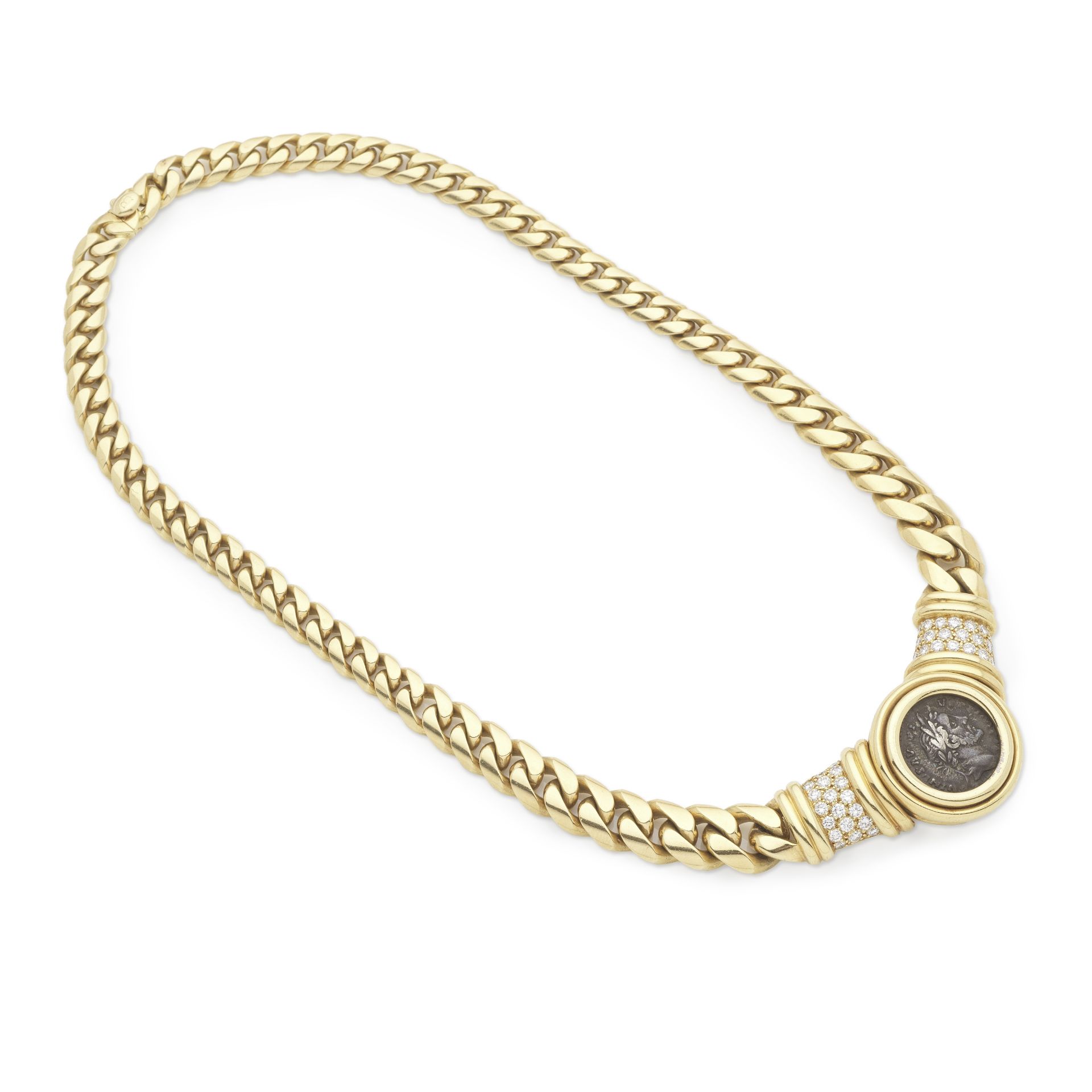 BULGARI: COLLIER OR ET DIAMANTS, 'MONETE'