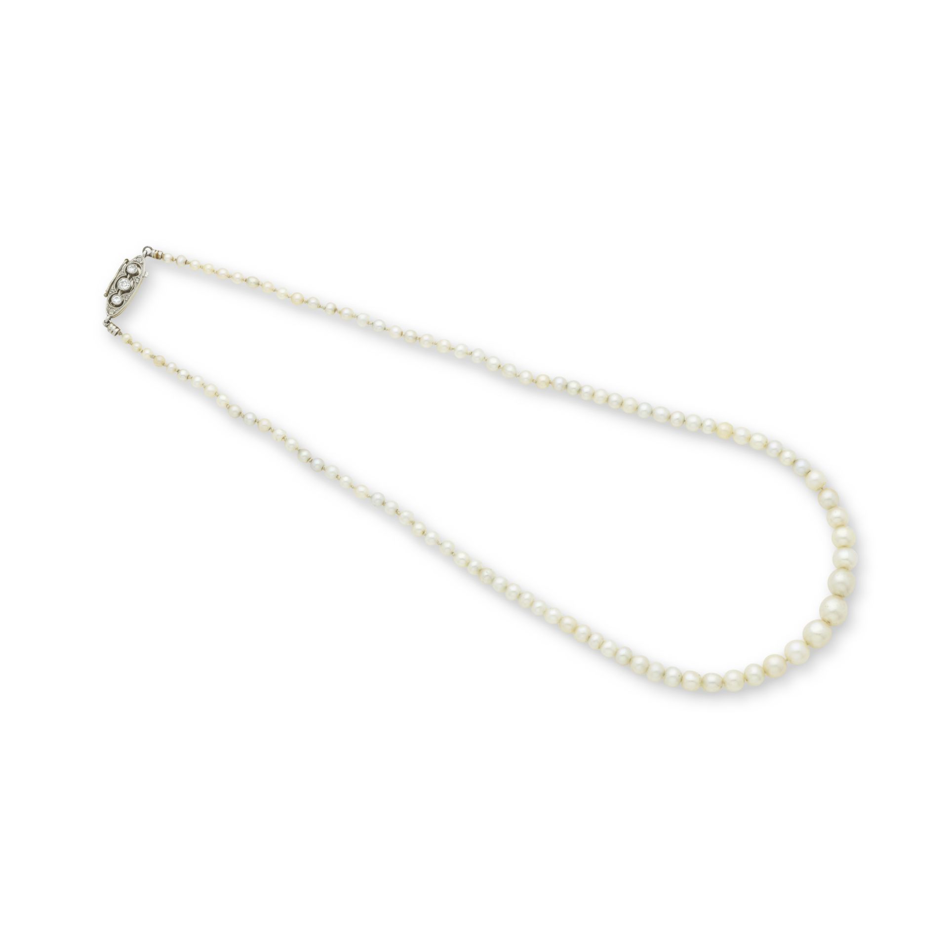 COLLIER PERLES FINES ET DIAMANTS