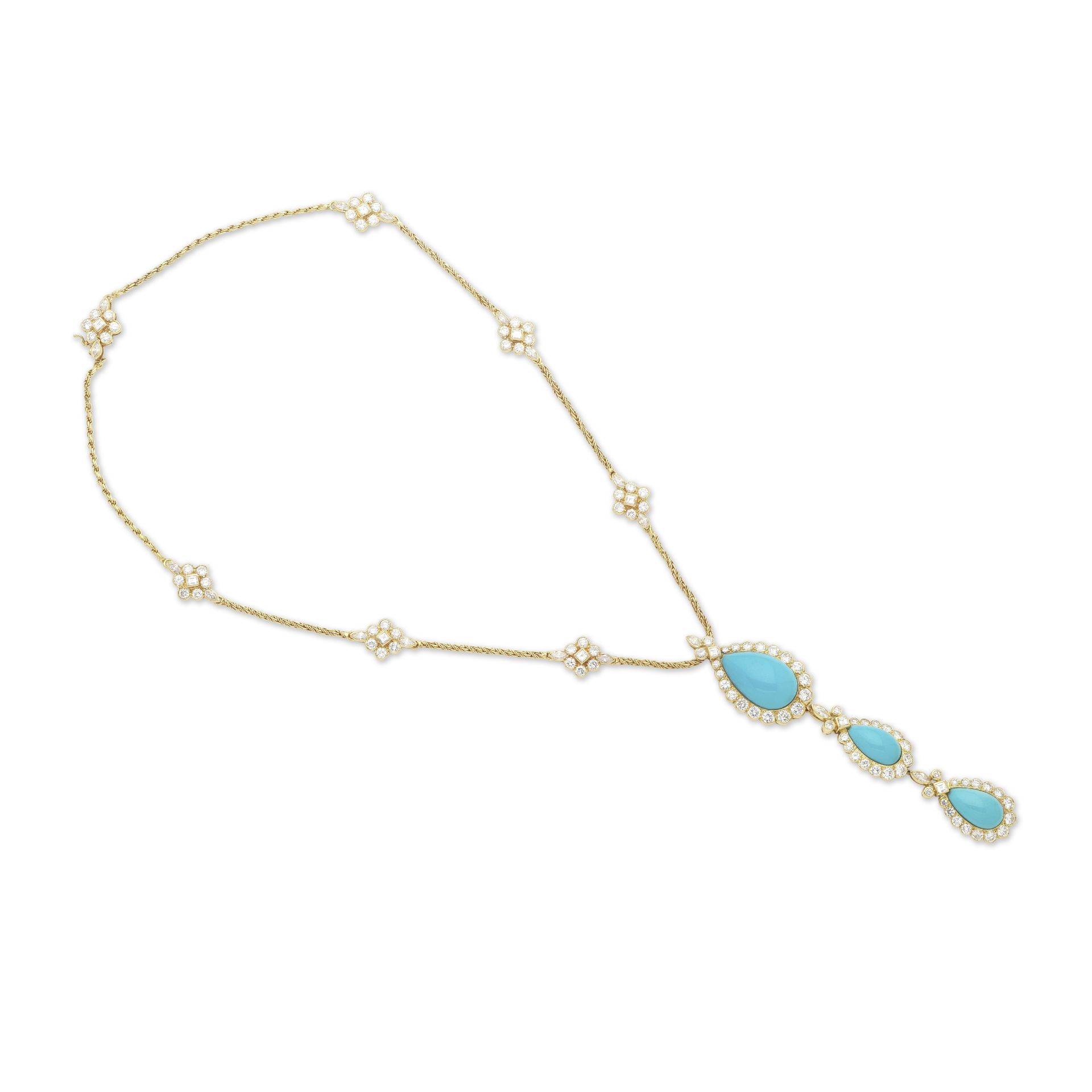 CHAUMET: COLLIER TURQUOISES ET DIAMANTS