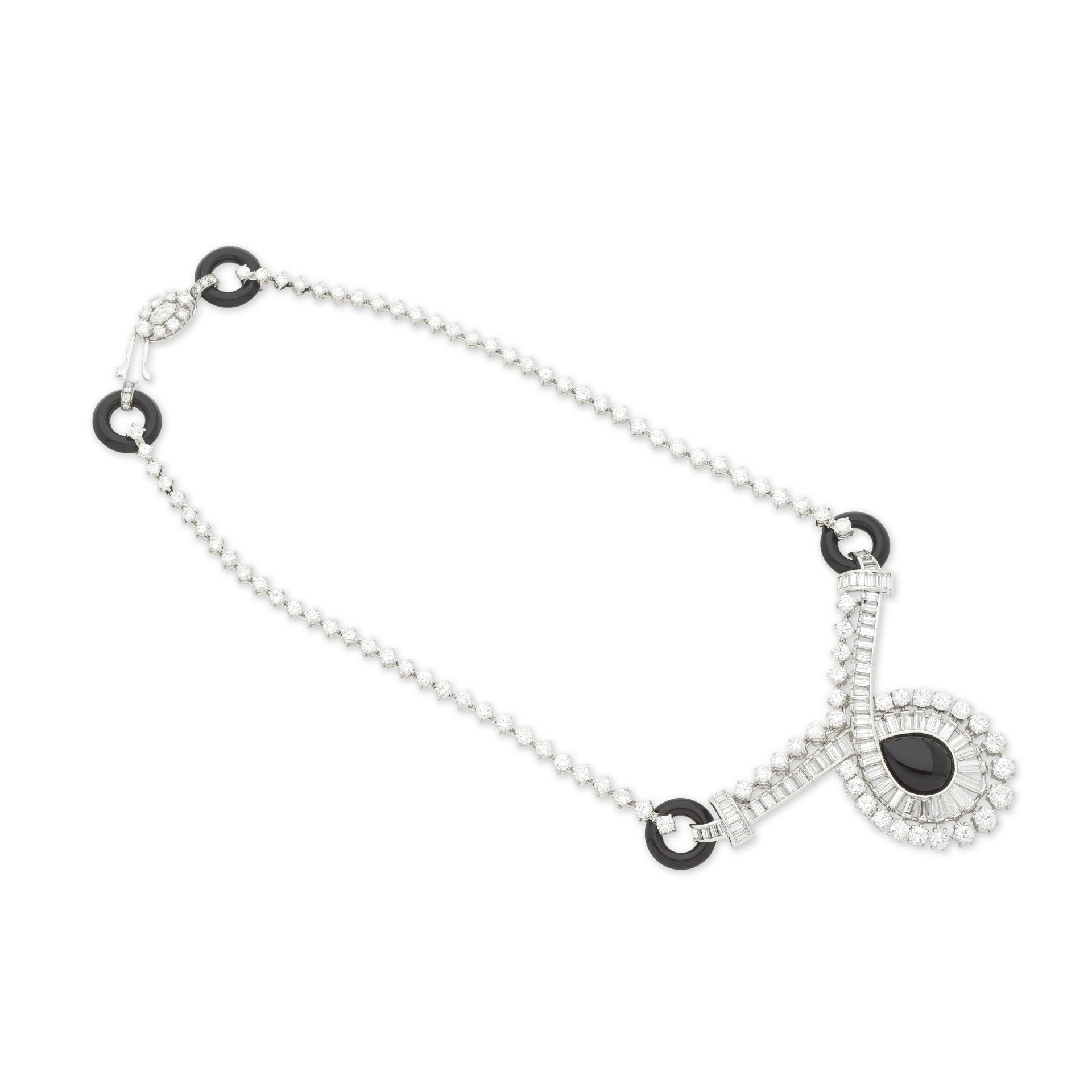 COLLIER ONYX ET DIAMANTS