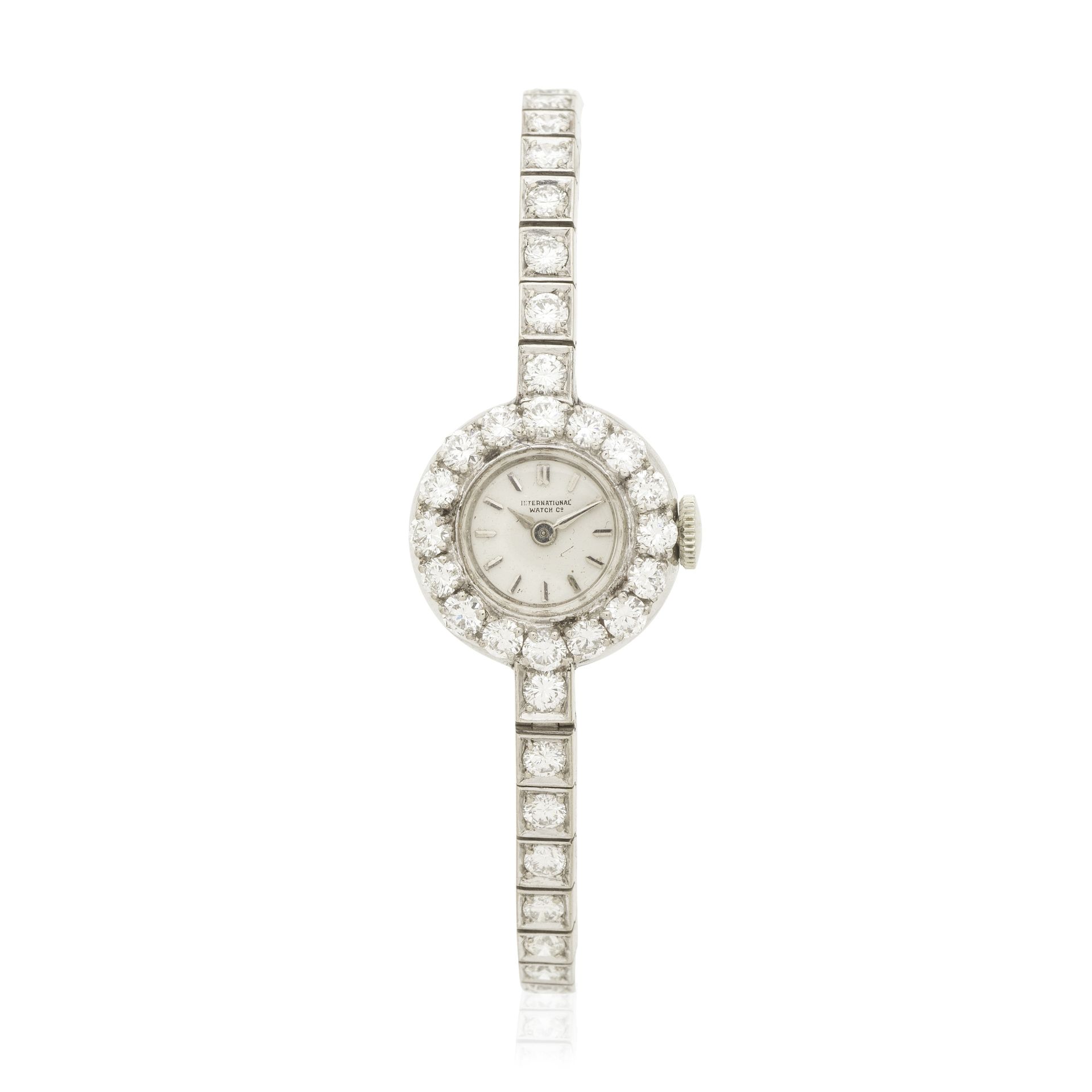 INTERNATIONAL WATCH CO.: MONTRE BRACELET DE DAME DIAMANTS, CIRCA 1960