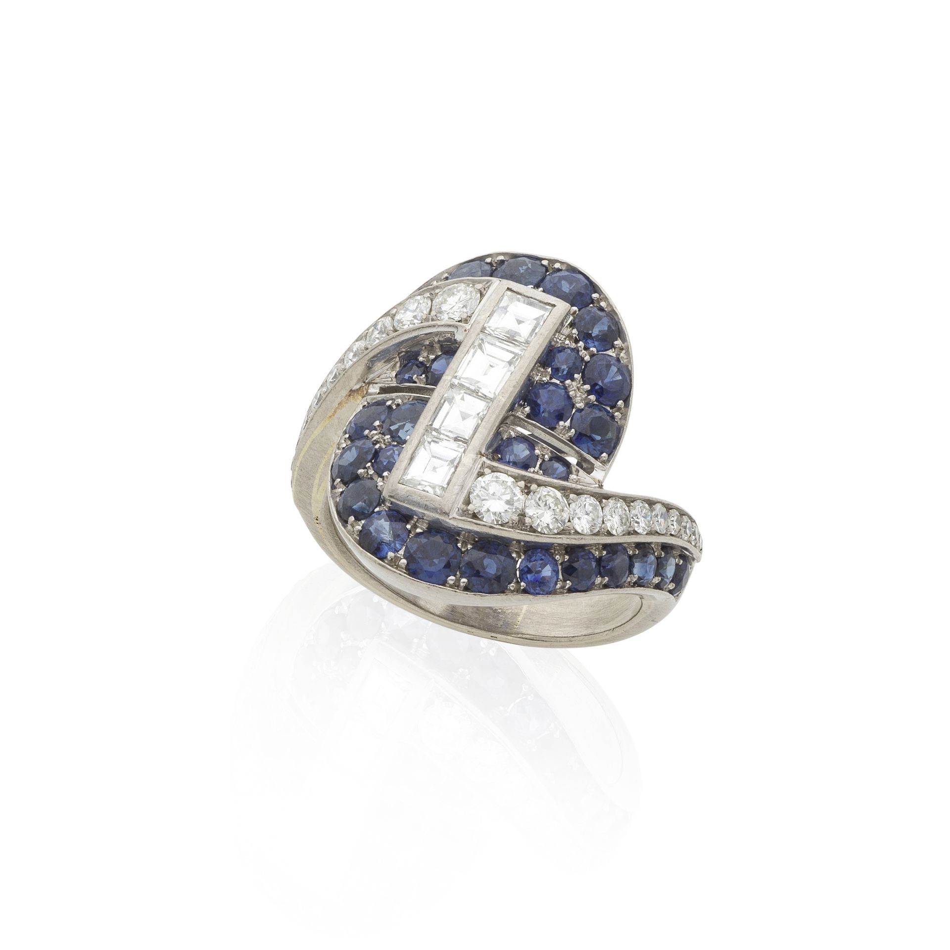 BAGUE SAPHIRS ET DIAMANTS