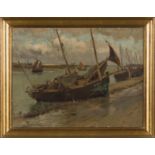 FERNAND TOUSSAINT (1873-1955) Bateaux au port