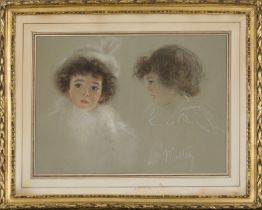 ECOLE DU 20e SIECLE Portrait de deux jeunes filles