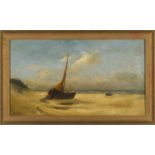 LOUIS ARTAN DE SAINT-MARTIN (1837-1890) Bateau sur une plage