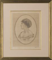 P.P VAN AUBEL (actif au 20e siecle) Portrait d'une femme