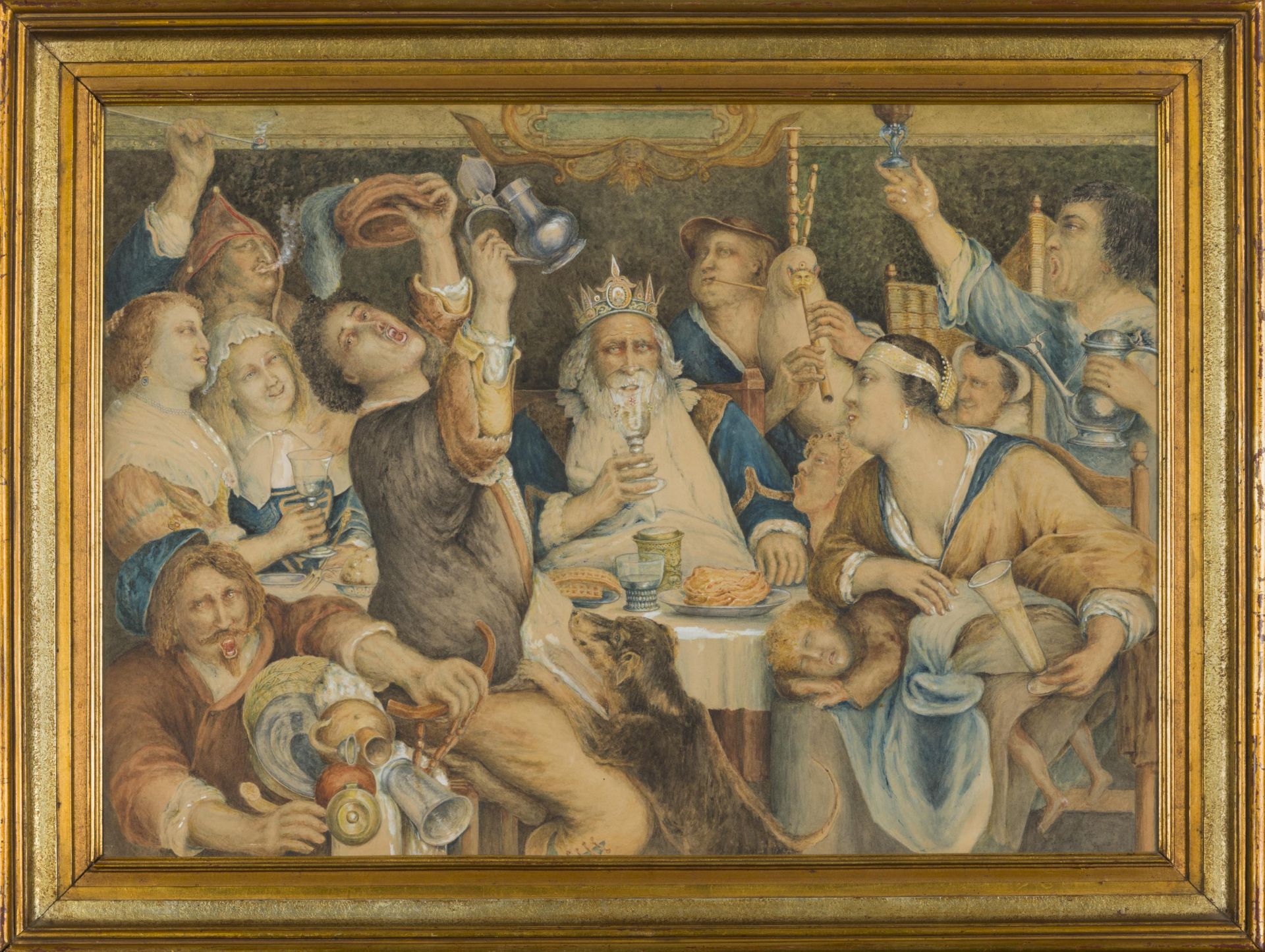 D'APRES JACOB JORDAENS Le roi boit ou Le festin du roi des haricots