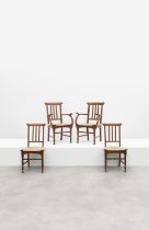 GUSTAVE SERRURIER BOVY (1858-1910) Ensemble compos&#233; d'une paire de fauteuils et d'une pair...