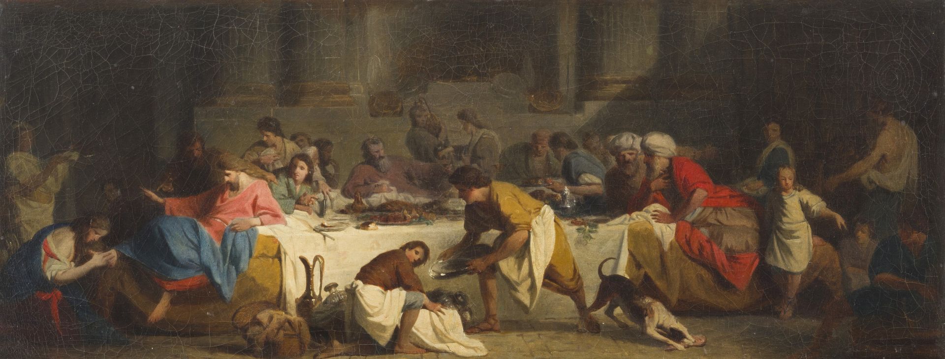 D'APRES PIERRE SUBLEYRAS (1699-1749) Le repas chez Simon