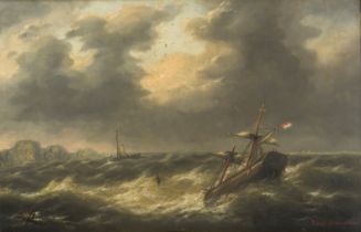 LOUIS CHARLES VERBOECKHOVEN (1802-1889) Temp&#234;te en mer