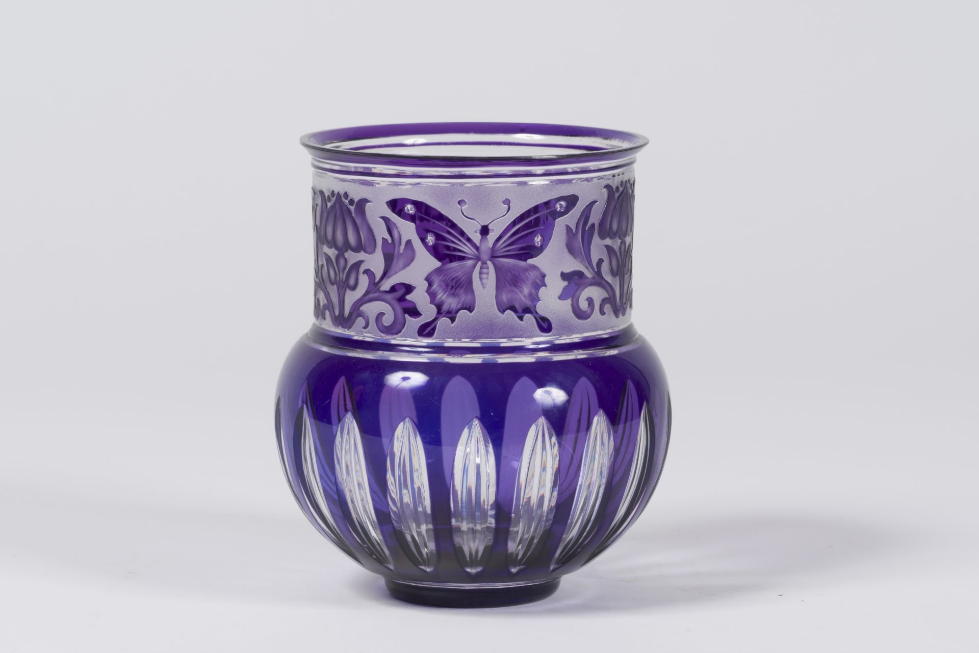 VAL SAINT LAMBERT Vase en cristal taill&#233;, circa 1900