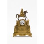 Pendule en bronze dor&#233; et patin&#233; Figurant Napol&#233;on &#224; cheval, 19e si&#232;cle