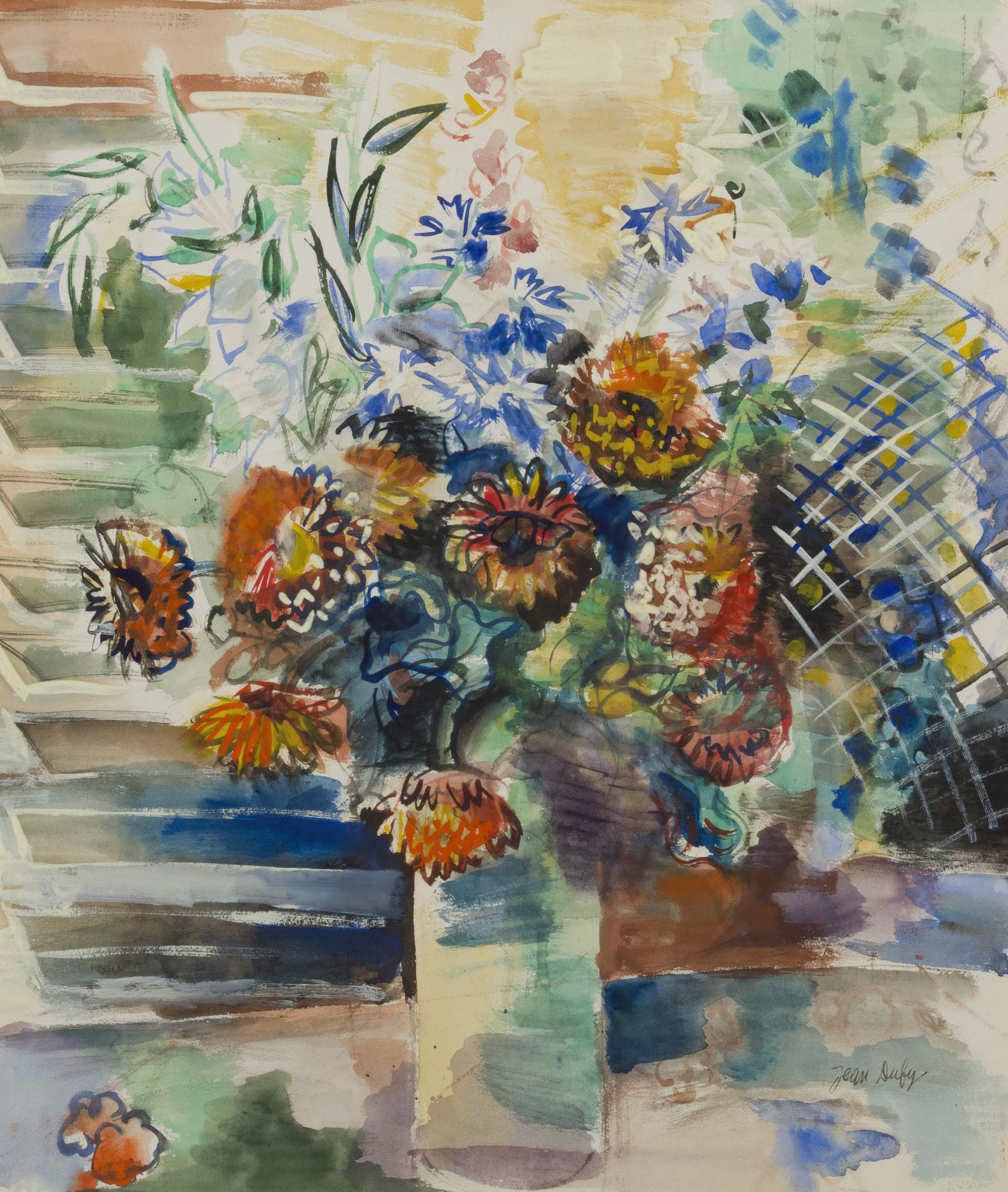 JEAN DUFY (1888-1964) Bouquet de fleurs