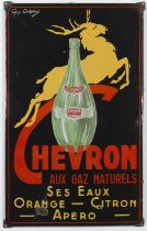 D'APRES GUY ONKELINX (1879-1935) Plaque &#233;maill&#233;e pour les eaux et boissons Chevron