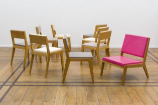 ARNE QUINZE (n&#233; en 1971) Suite de huit chaises et un fauteuil, en bois et cristaux de Swaro...
