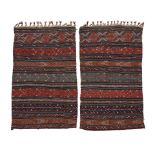 Anatolian Flatweave Bags, Anatolia, c. late 19th century. 2 ft. 8 in. x 4 ft. 2 in. and 2 ft. 7 ...