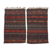 Anatolian Flatweave Bags, Anatolia, c. late 19th century. 2 ft. 8 in. x 4 ft. 2 in. and 2 ft. 7 ...