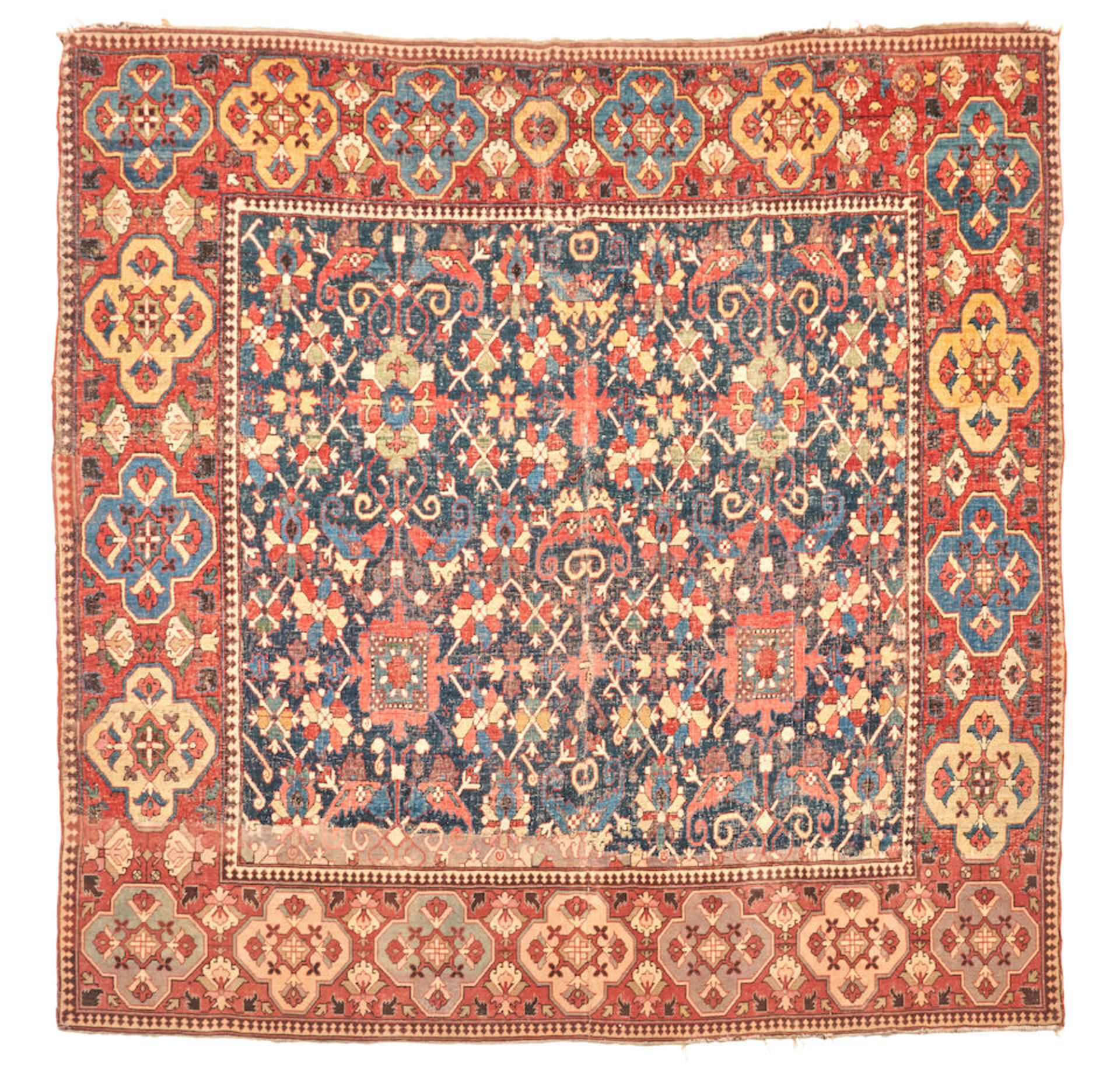 Early Caucasian Gallery Carpet Caucasus 7 ft. 6 in. x 7 ft. 8 in.