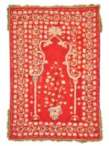 Silk Embroidered Prayer Hanging Anatolia 4 ft. 8 in. x 3 ft. 3 in.
