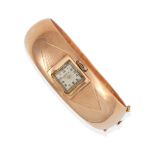 A 14K GOLD BANGLE WRISTWATCH