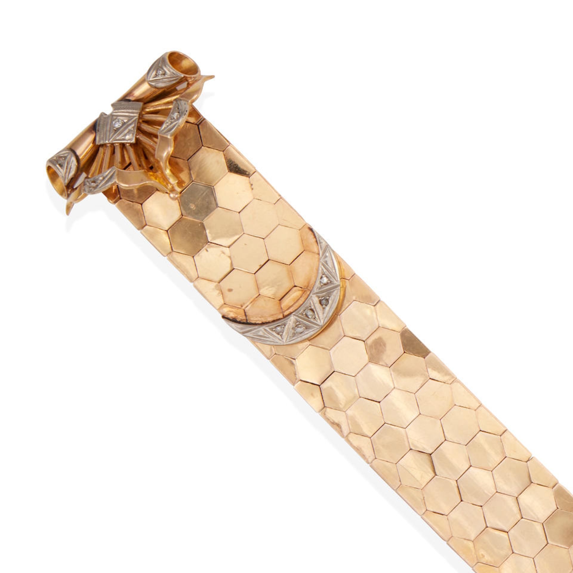 AN 18K BI-COLOR GOLD AND DIAMOND BRACELET - Image 2 of 2