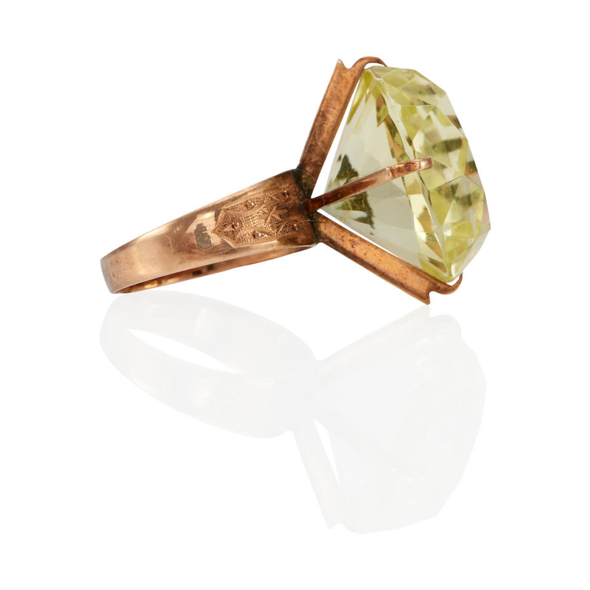 A 14K ROSE GOLD AND QUARTZ RING - Bild 2 aus 2