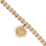 A GOLD BRACELET WITH CALENDAR CHARM