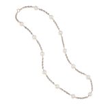 A 14K WHITE GOLD AND CULTURED PEARL NECKLACE