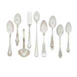 A GROUP OF AMERICAN COIN AND STERLING SILVER FLATWARE by various makers 19th-20th centuries
