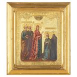 A RUSSIAN ICON OF THE APPARITION OF MOTHER OF GOD TO ST. SERGEILate 19th/early 20th century