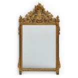 A LOUIS XVI STYLE PAINTED AND GITLWOOD MIRRORLate 19th century