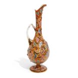 A MOSER GILT AND ENAMELLED RED AMBER GLASS EWERLate 19th century