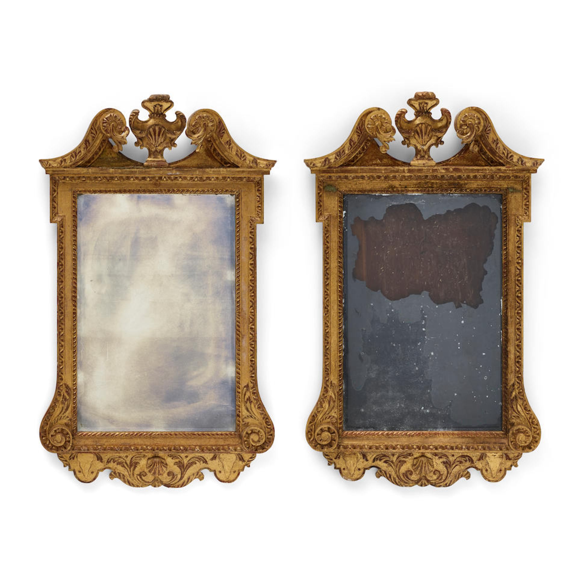 A PAIR OF GEORGE III GILTWOOD MIRRORSLate 18th century