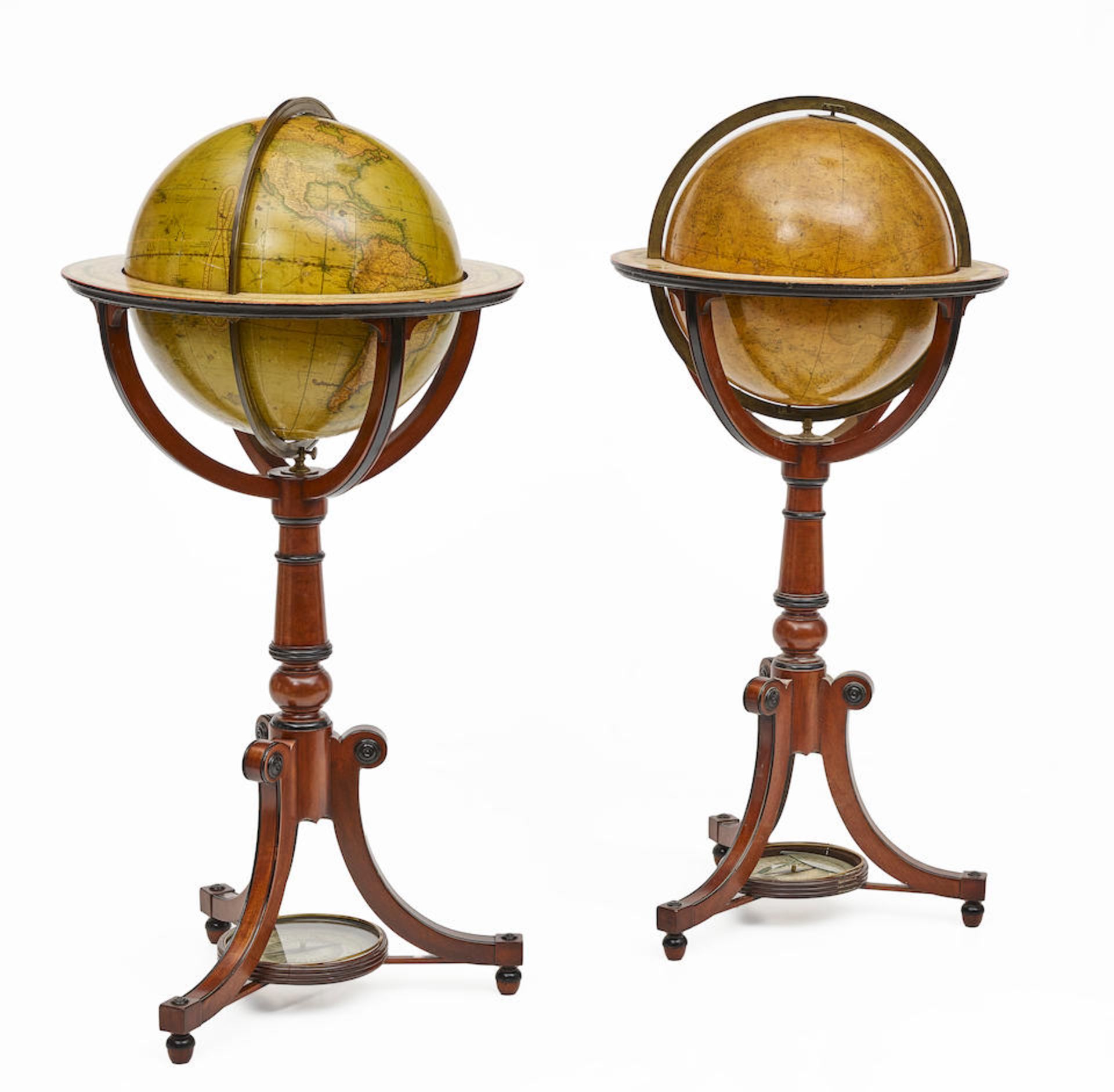A PAIR OF REGENCY G. & J. CARY'S CELESTIAL AND TERRESTRIAL FLOOR GLOBESLondon, first quarter 19t...