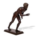 AN ITALIAN PATINATED BRONZE FIGURE OF THE HERCULANEUM WRESTLERAfter the Antique, 20th century