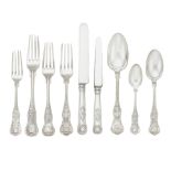 AN ASSEMBLED AMERICAN STERLING SILVER PART FLATWARE SERVICE by various makers, 20th century