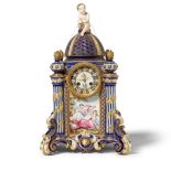 A SÈVRES STYLE PORCELAIN MANTEL CLOCKLate 19th century