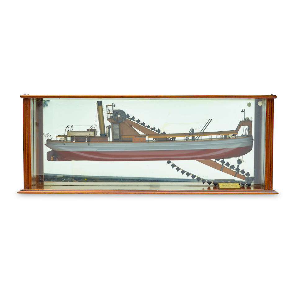 A SHIP MODEL OF THE TWIN-SCREW BUCKET DREDGER OF THE AFFONSO PENNAFleming & Ferguson, Ltd., Pais...