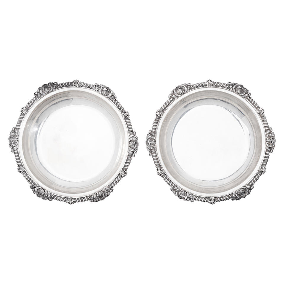 A PAIR OF GEORGE III SILVER ENTREE DISHES by Paul Storr, London, 1810 SILVER ENTREE DISHES by Pa...