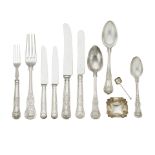 A GROUP OF ENGLISH SILVER FLATWARE AND TABLE ARTICLES by various makers, 19th-20th centuries