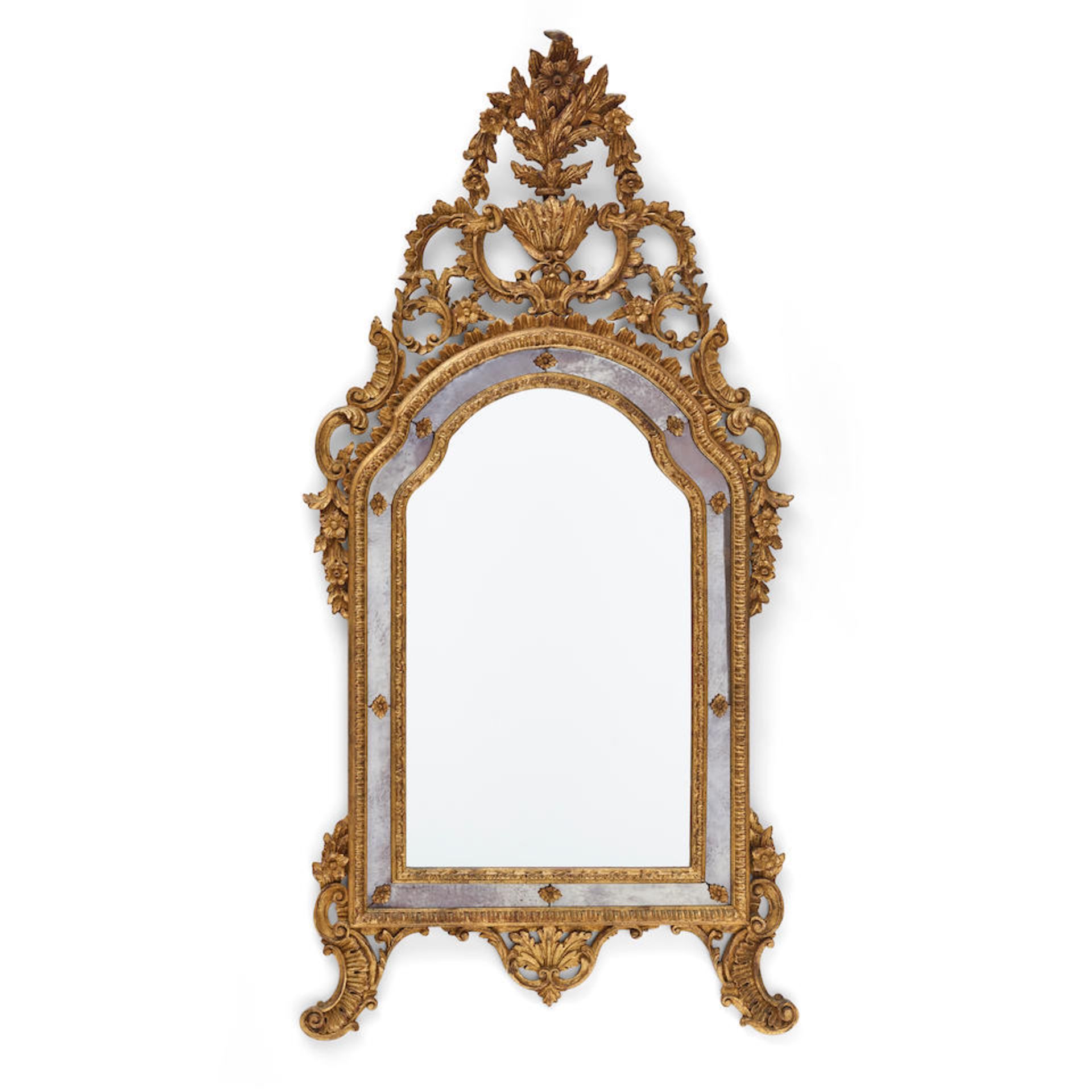 A LOUIS XVI STYLE GILTWOOD MIRROR20th century